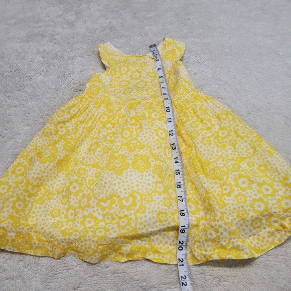 Mini Boden Sunshine Yellow White Floral Sleeveless Crossback Sun Dress Girl 2 3 - Picture 6 of 8